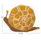 Hello Honey® 18" x 14" Mustard & Brown Hand-Woven Fabric Snail-Shaped Throw Pillow